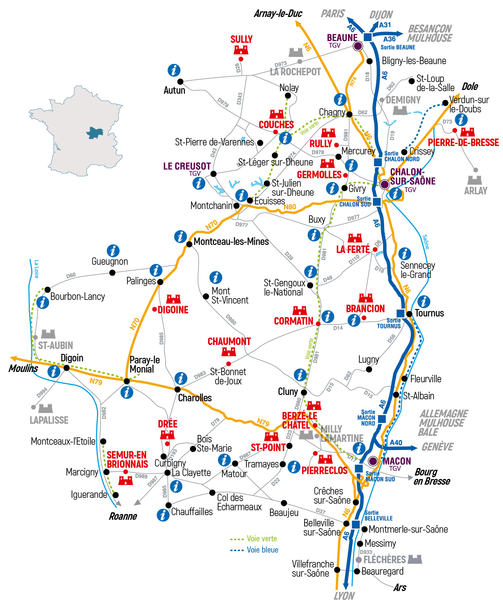 Carte des chateaux EN